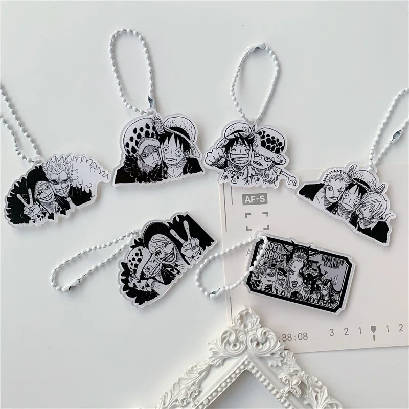 Anime ONE PIECE character Monkey D Luffy Trafalgar D Water Law acrylic keychain Chain bag ornaments Two dimensional peripheral