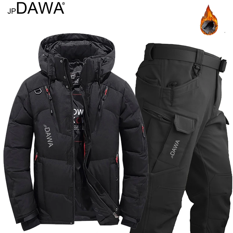 Description Picture 5 of itemJP DAWA outdoor fishing suit men's autumn and winter down jacket snow multi pocket pants windproof and warm ski suit