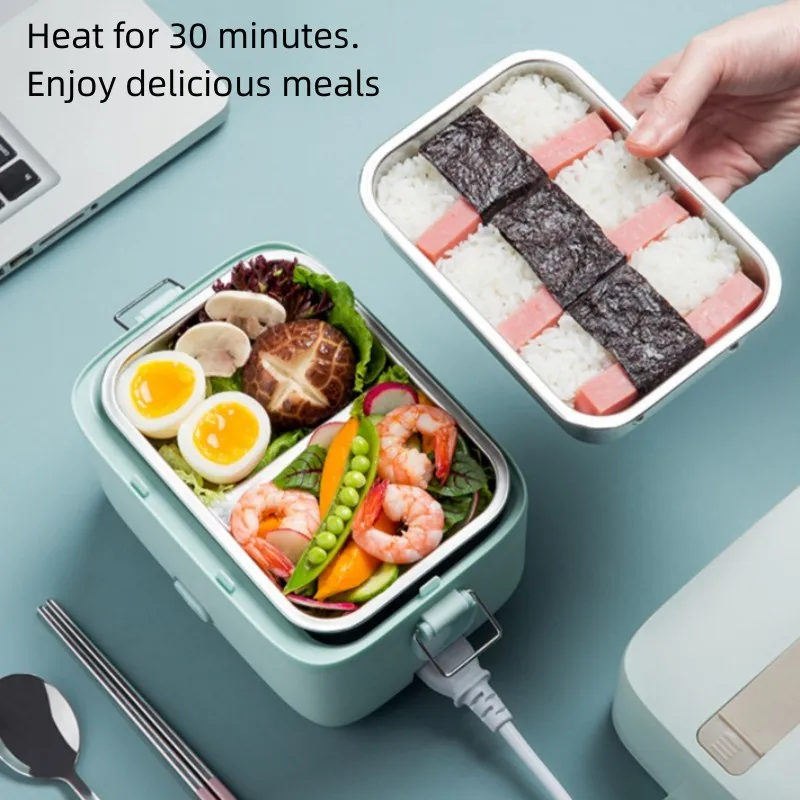 Bear Double-layer Electric Heating Lunch Box Portable Small Bento