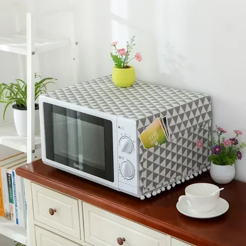 

Microwave Cover For Home Kitchen Oven Dust Proof Cover cotton linen electric oven protection Cover towel Kitchen Accessories