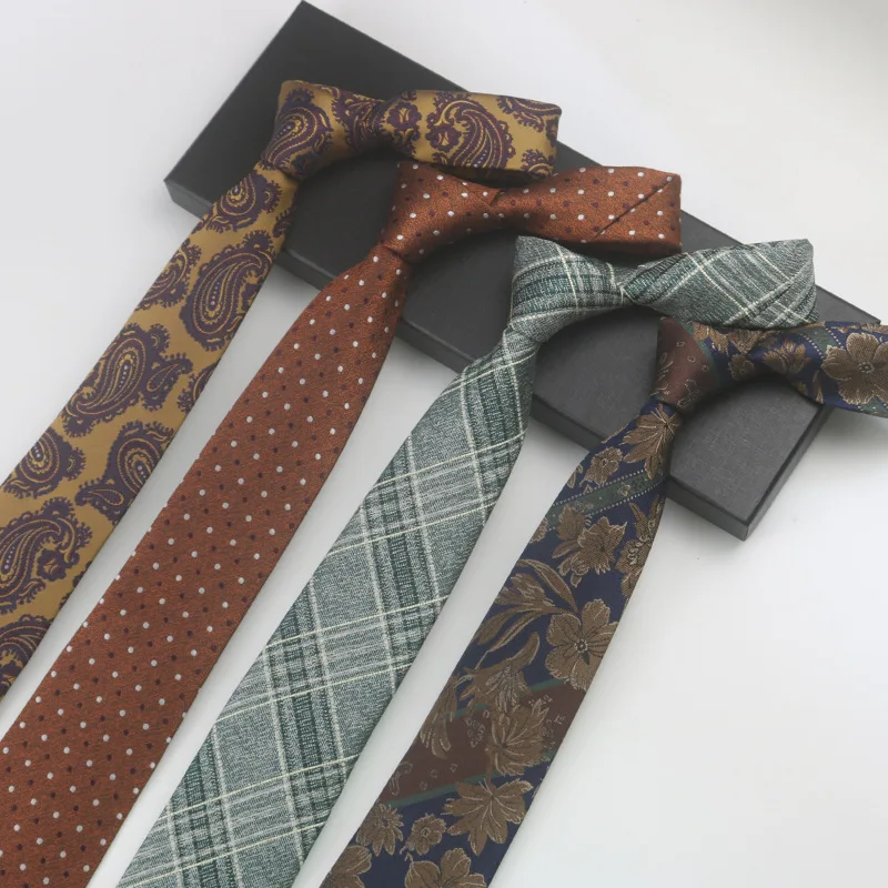 

High Quality 8cm Novelty Jacquard Floral Nylon Yarn Ties Leisure Business Daily Wear Wedding Party Dress Male Necktie