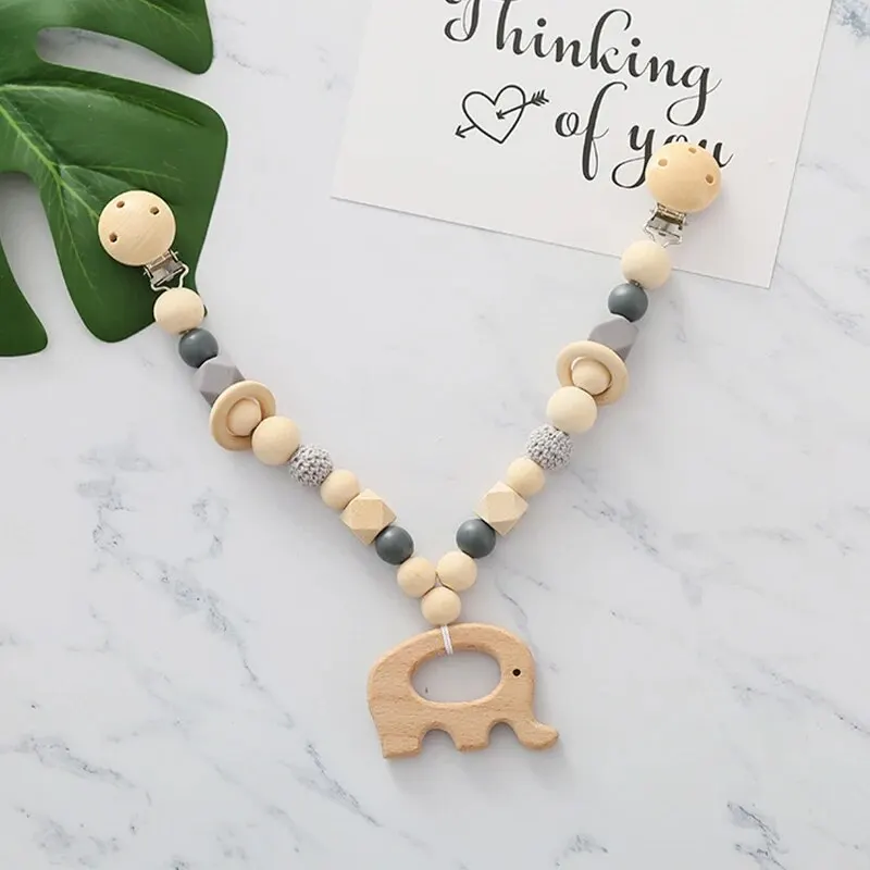 Bebeluș croșetat manual animal fag elefant iepure suzetă clip cărucior pandantiv accesoriu calmant bebeluș suzetă lanț_voghion.com