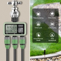Yieryi 3 Outlet Watering Timer Rain Delay Garden Irrigator Timer Auto & Manual Drip Watering Sprinkler Water Valve for Outdoor 2