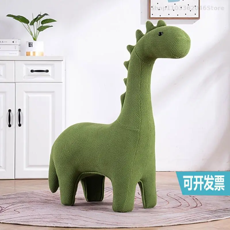 Children's Knitted Dinosaur Sofa Chair Cartoon Animal Seat Giraffe Sitting Stool Baby Ornaments for Living Room