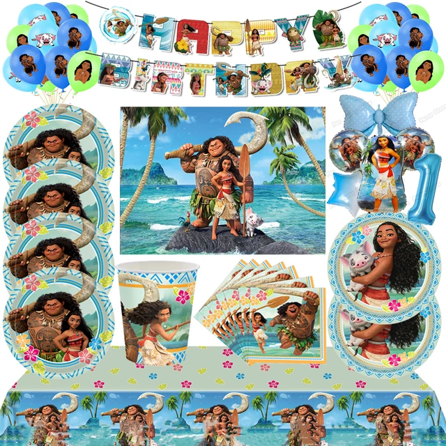 Moana birthday party decorations kids Cup Tablecloth Plates moana party  supplies baby shower, gift favors tableware set - AliExpress