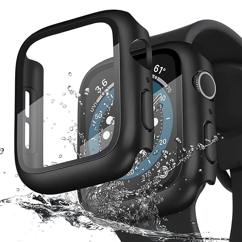 Vetro Temperato + Cover Per Apple Watch Ultra 49Mm Proteggi Schermo Apple Watch Case Series 9 8 7 Se 45Mm 41Mm 44Mm 40Mm 42Mm 38Mm