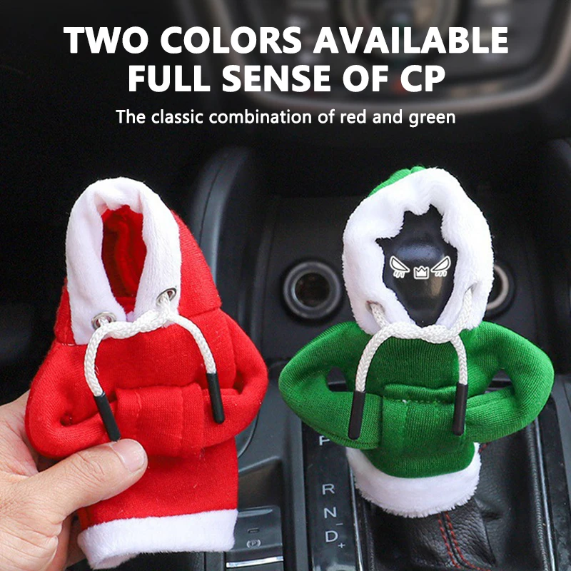 Christmas Car Shift Lever Cover Protector Red Green