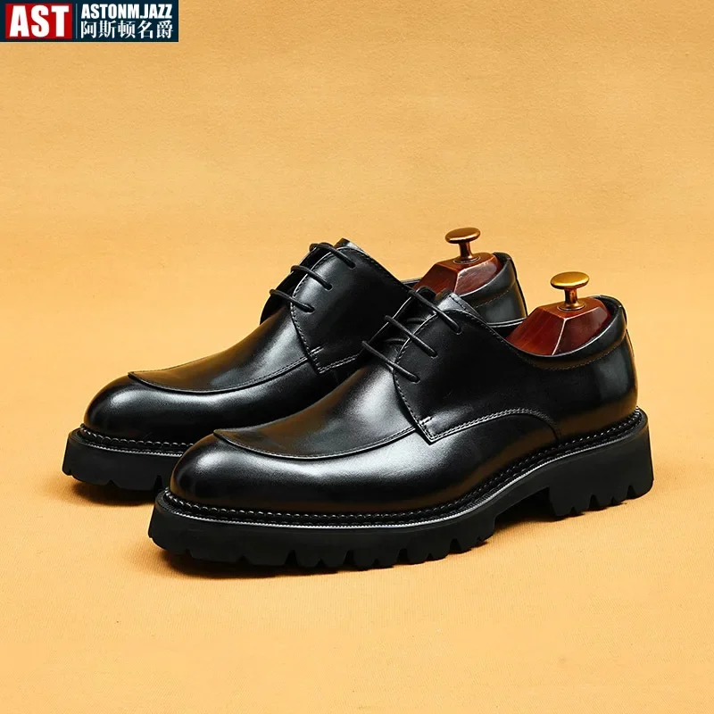 Luxury Mens Oxford Genuine Leather Shoes Black Brown Classic Shoes Brogue Lace Up Dress Wedding Office Business Men Formal