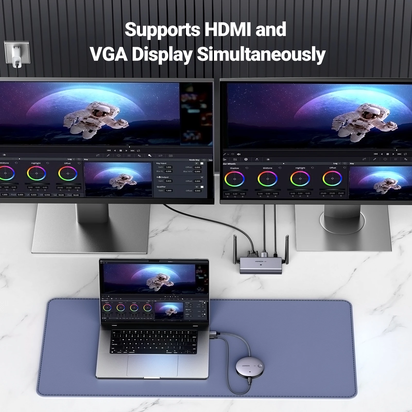 UGREEN Wireless Screen Projector HDMI Extender Video Transmitter & Receiver Kit 5G 50M Transmits Dongle for TV PC PS5 Monitor