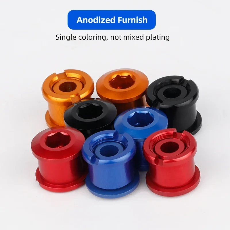 Bike Crank Bolt 5Pcs Bicycle Crankset Bolts 6.5/8.5mm Single Double Chainrings Screw Outer Nut Dia. 10mm Mtb Road Bike Parts