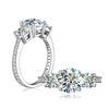 Anziw 3-stone Real 3.6CT Moissanite Wedding Rings for Women 100% S925 Silver Engagement Promise Band Fine Accessories Jewelry 2