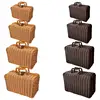 Imitation Rattan Storage Box Decorative Suitcase with Handle for Everyday Use Gifts Handcase 26X17X11cm 30x20x13cm 35x24x12cm 6