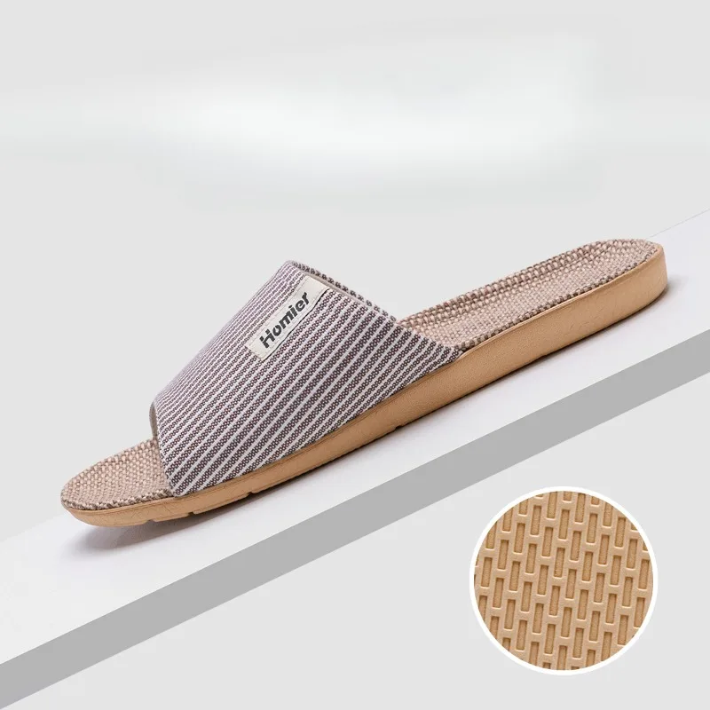 Soft Slippers,Summer Slippers,Men Shoes Linen Slippers Men's Indoor Home Silent Home Use Four Seasons Cotton Linen Slippers Ladies New Summer