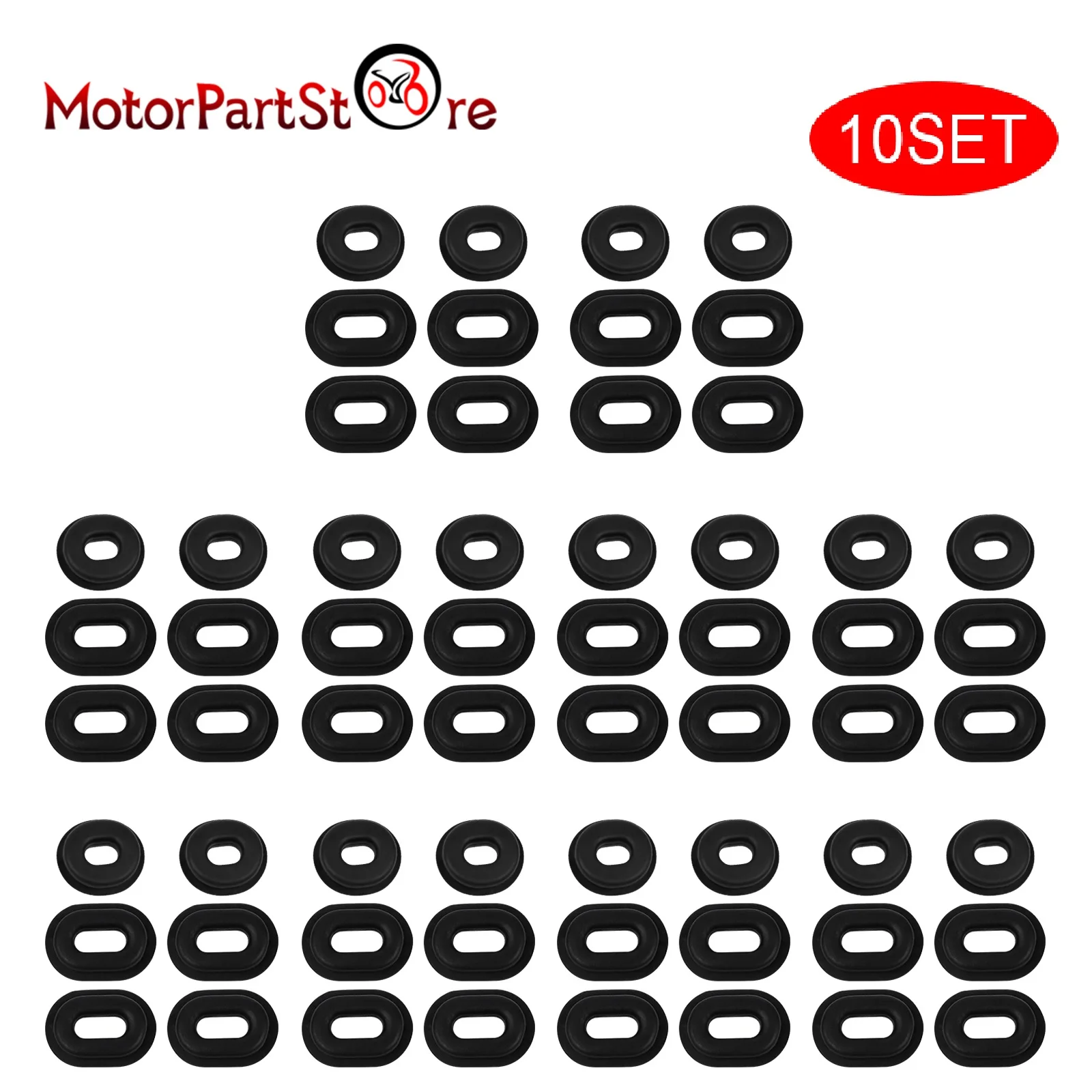 10 Sets Rubber Side Cover Grommets Motorcycle Panel Rubber Grommets for