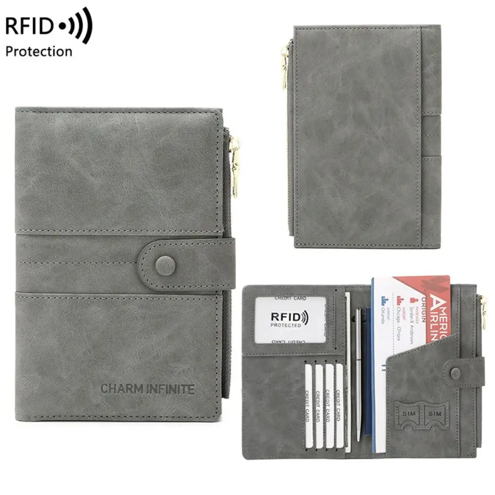 

Storage Anti-theft PU Leather Airplane Check-in Travel Accessories Passport Protective Cover PU Card Case RFID Passport Holder