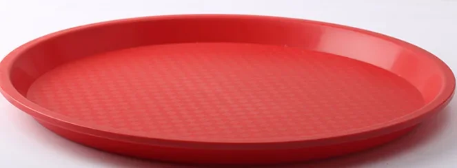 non slip Round Plastic Tray Restaurant Serving Plate Lined Non-Slip Tray Coffee Drinks Fast Food Serve Dishes Bar Tool