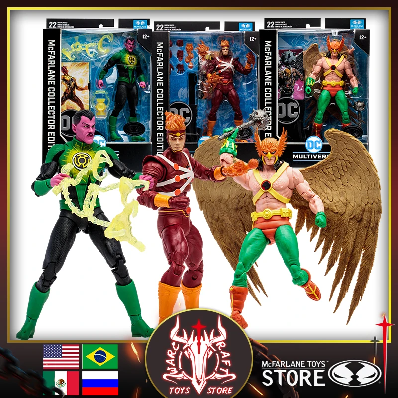 Mcfarlane Toys Collectibles Hawkman Firestorm Yellow Lantern Cenitus Variant Silver Label Edition Dc Multiverse 7 Pollici Mobile