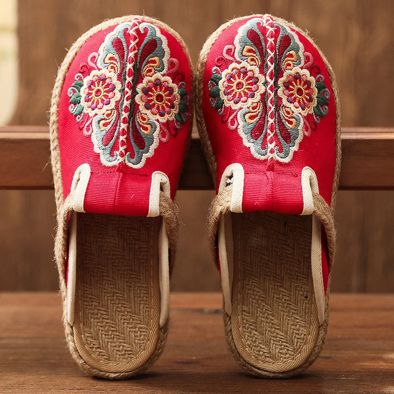Johnature Women Slippers Summer 2023 New Slides Embroider Flat Shoes ...