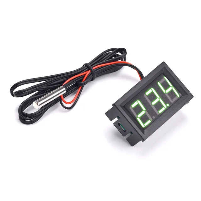 DC4~30V Miniature LED Digital Thermometer for Automotive Temperature Monitor with Temperature Probe, Measuring Range -50-120°C 4