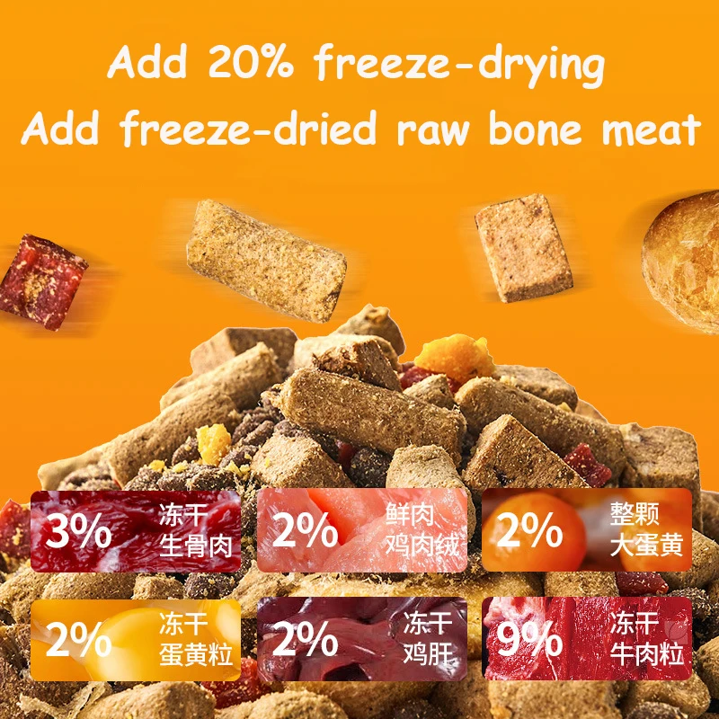 Factory 5kg/10kg Dog Pet food for Labrador Large/Small Dogs Freeze-dried Dog Food Throughout the Entire Life Cycle