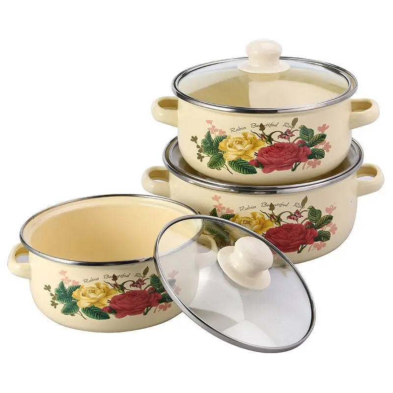 Saxony Enamelware Pot Set of 3