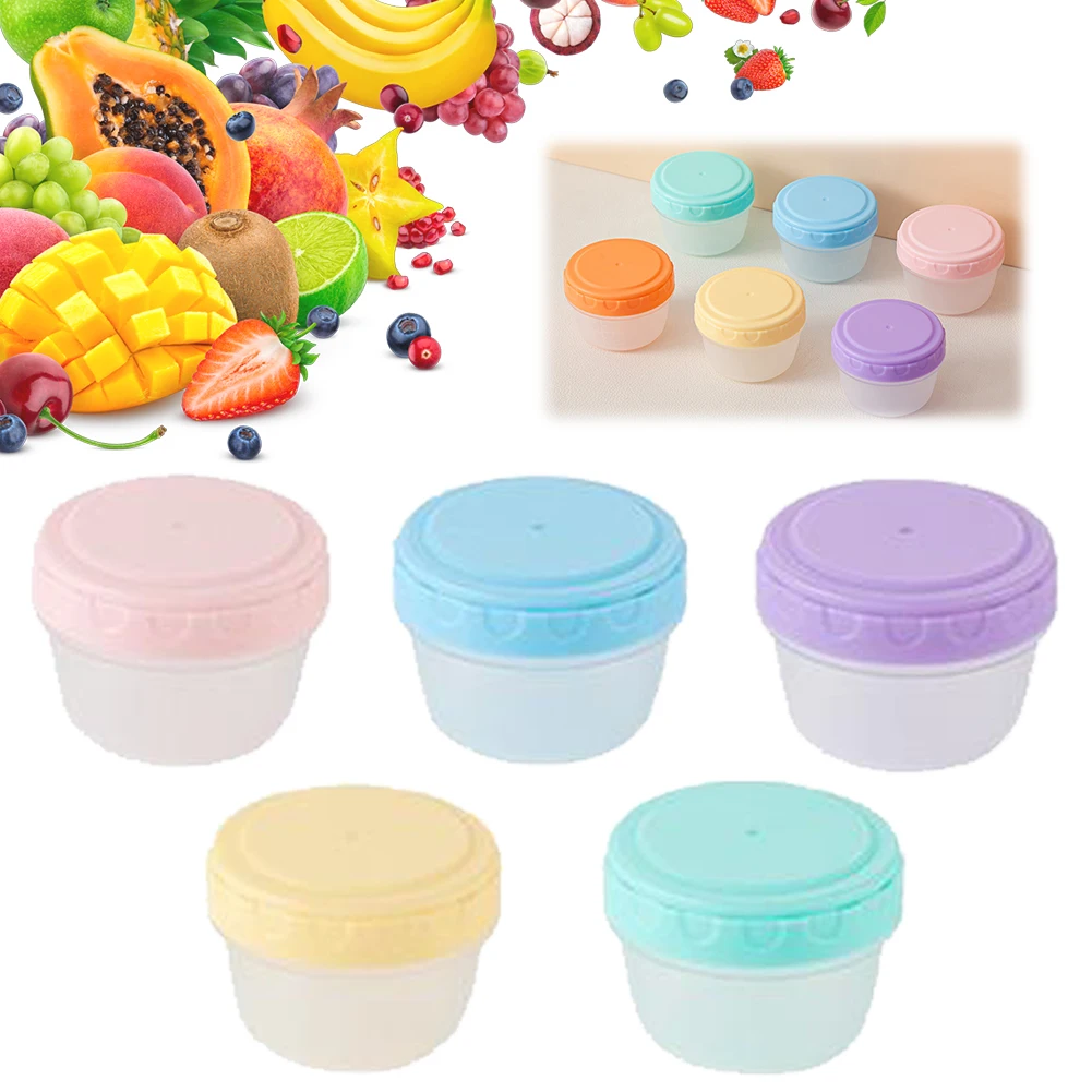 6 Pack Salad Dressing Container with Graduated Line Sauce Container Leakproof Tiny Condiment Container for Lunch Box Accessories