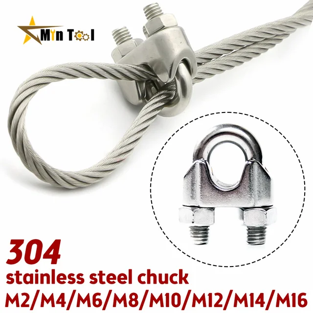 Wire Rope Rod Pack Snap Wire Guider 20-Pack Stainless Steel Wire Rope Clips (M5 Size ...