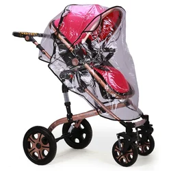 Universal Transparent Stroller Weather Shield - Breathable Rain, Wind, and Sun Protection Cover (C EVA)