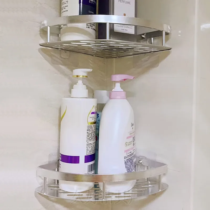 Bathroom Shelf Kitchen Storage Organizer Aluminum Alloy Shampoo Rack Shower Shelf Bathroom Accessories No Drill Shelf 3