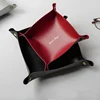 New Brand Nordic Leather Storage Box Deskto Jewelry Cosmetic Key Storage Basket Folding Storage Case Table Organizer 20x20cm 2