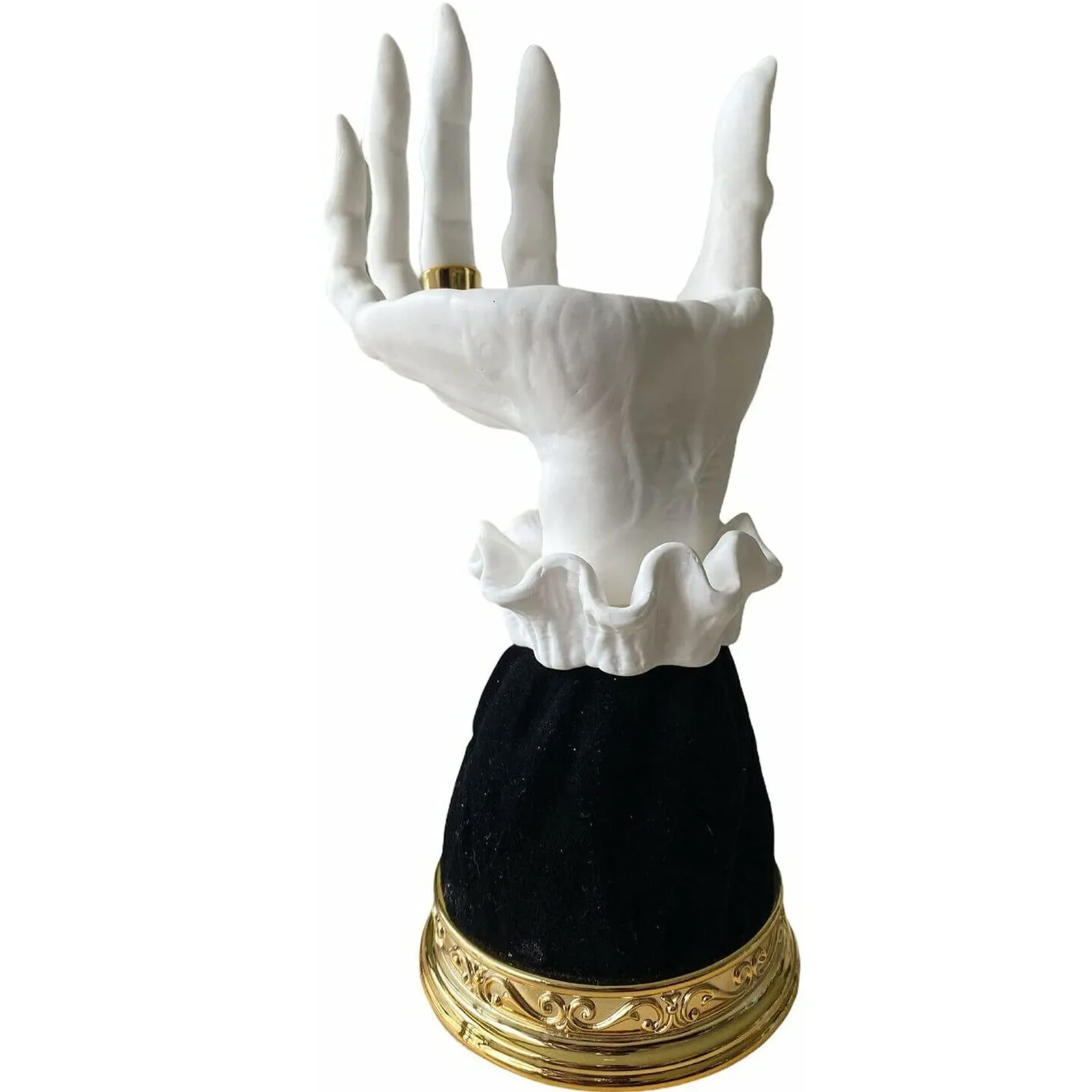 Description Picture 3 of itemWitch Hand Candlestick Halloween Palm Candle Holder Gothic Decor Snack Bowl Stand Resin Ornament Halloween Decorations For Home