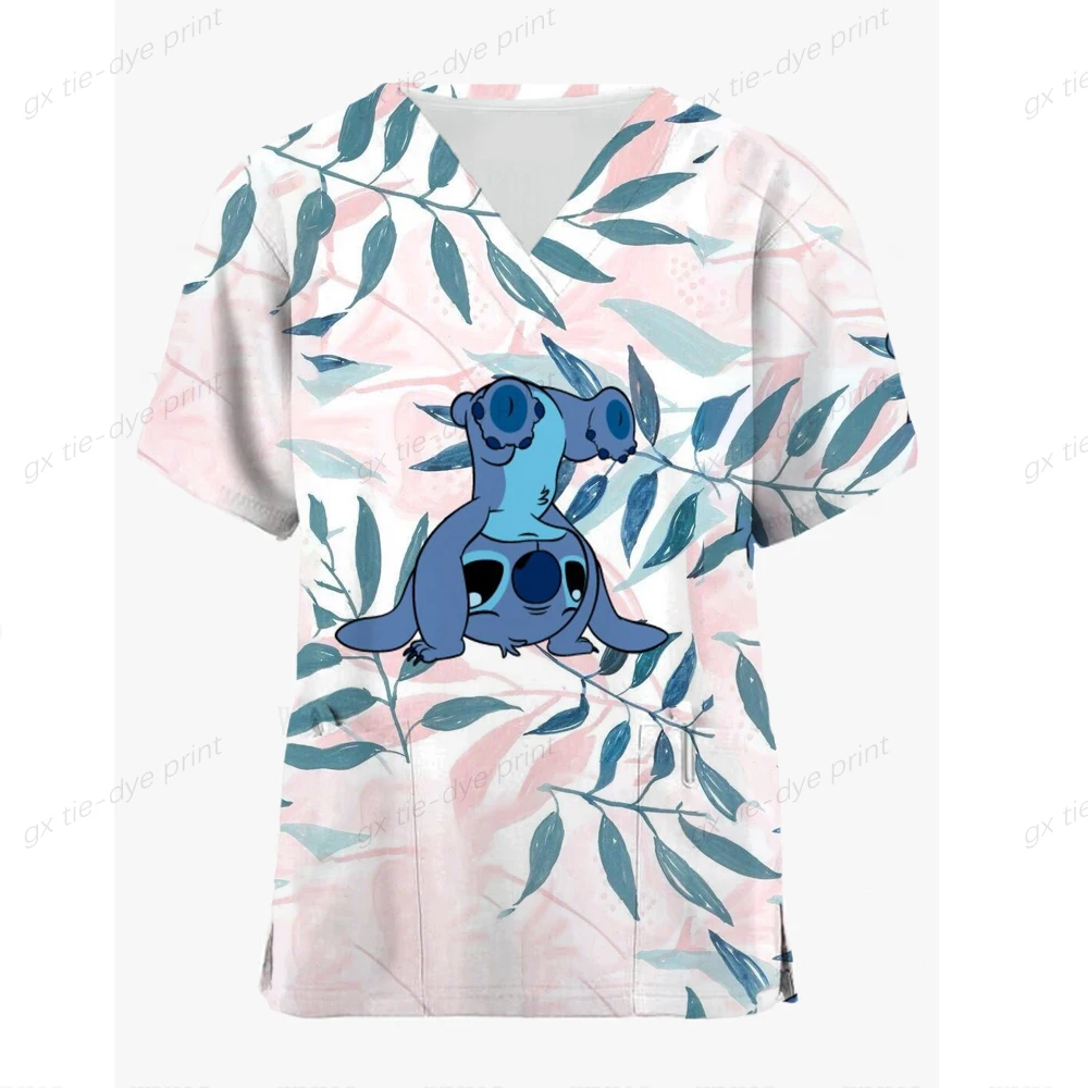 

Disney Stitch печатная медицинская хирургическая униформа, аптека, Фотосалон красоты, стоматология, домашние животные, медсестра, Униформа, спа 2023