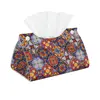 Bohemian Mandala Art Tissue Box Cover Colorful Mexican Ceramic Tile Rectangular PU Leather Tissue Holders for Home Office Car 1