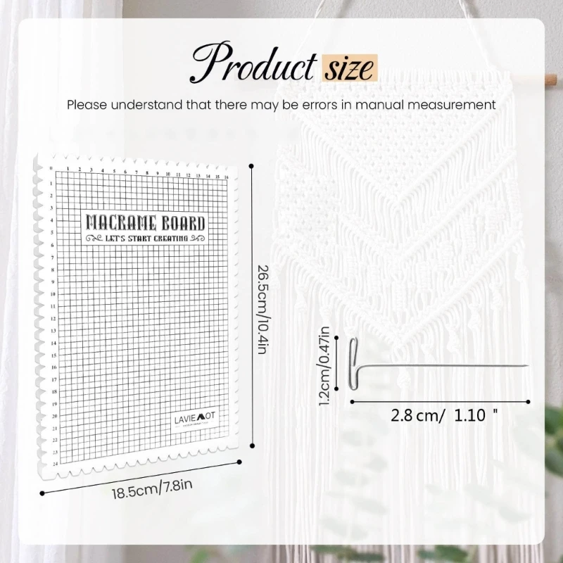 Knitting Board Knitting Supplies Knitting Material Macrames Board Grided Mat 8x11'' For Braiding Jewelry Making Hand Kniting Project