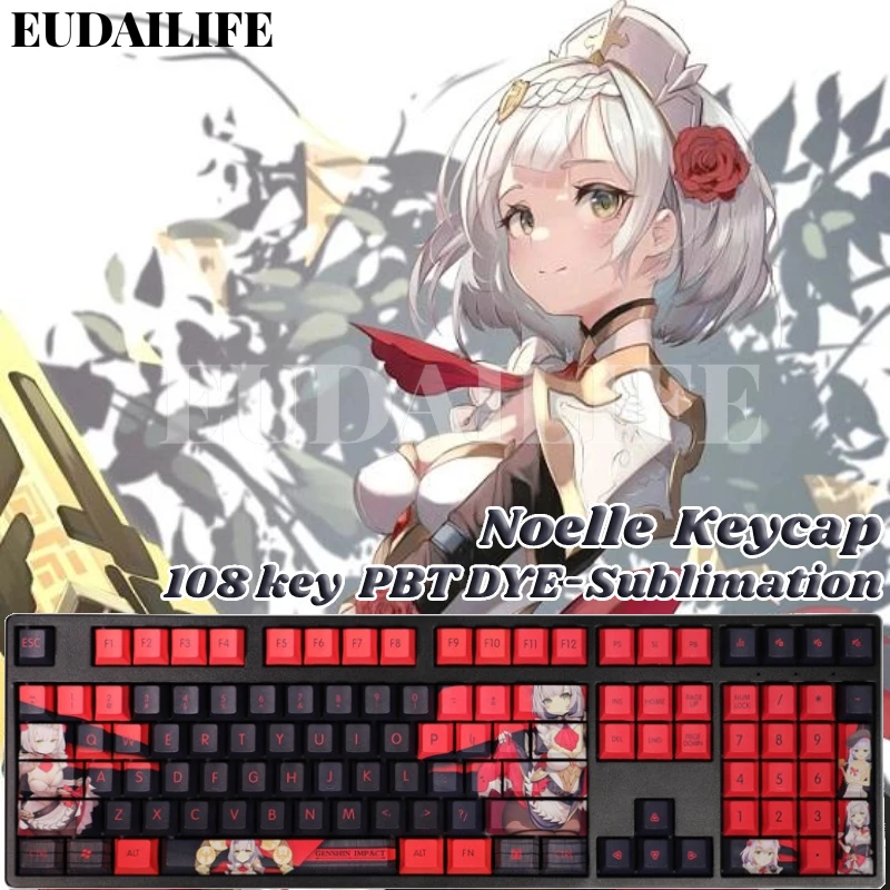 

Genshin Impact Noelle 108 Key PBT DYE Sublimation Cherry Profile MX Cross Axis Switch Keycap Mechanical Keyboard Game Otaku Gift