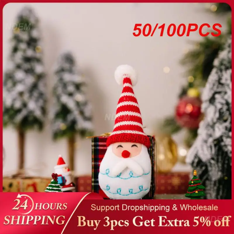

50/100PCS Christmas Rudolph Doll New Year Cotton Party Supplies Xmas Hanging Ornament Kawaii For Home Navidad Pendant