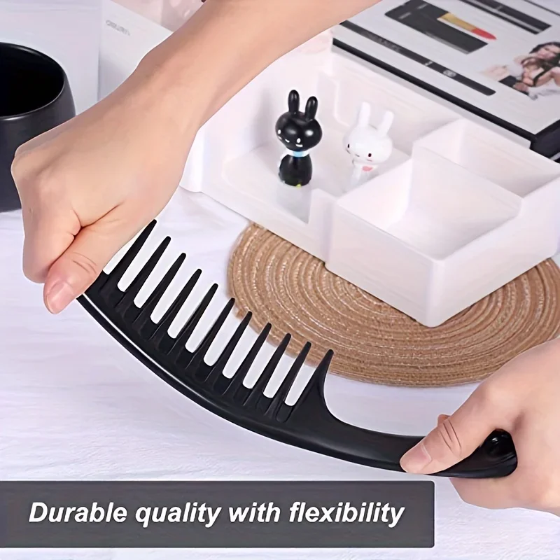 1/4 wide toothed combs anti-static durable ABS plastic handle smooth hair suitable for thick long and curly hair