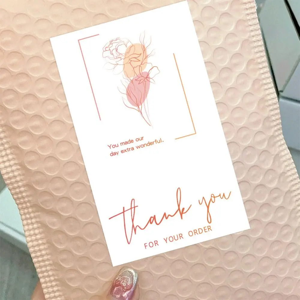 50 Stück weiß danke für Ihre Bestellung Aufkleber 5.4*9cm Waren verpackung öffnen Sie mich Tags Geschenk verpackung Hochzeits bevorzugungen – Detail 6