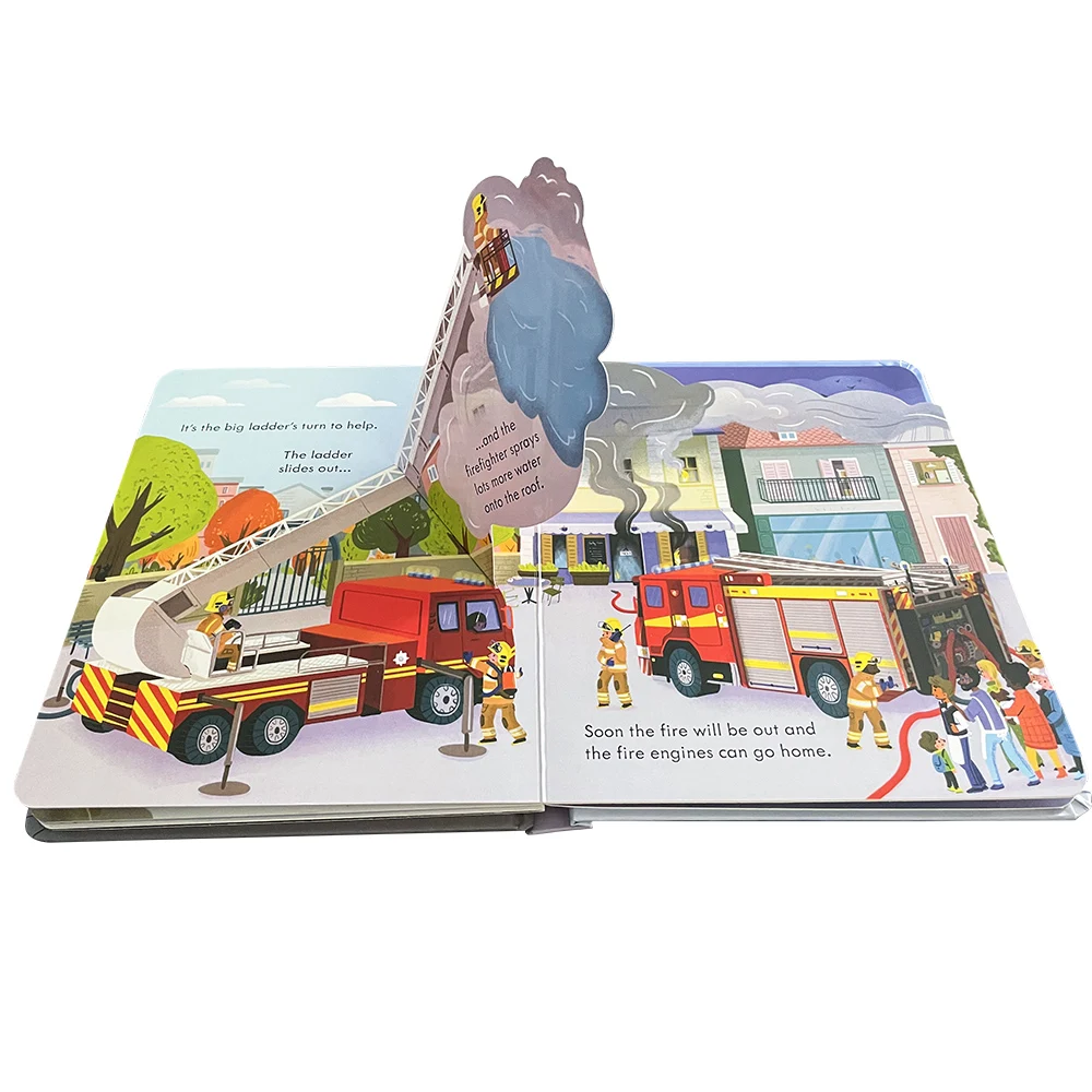 Usborne Peep Inside How A Fire Engine Works 3D Flap English Cardboard Book for Kids Baby Early Childhood Education Picture Book 3