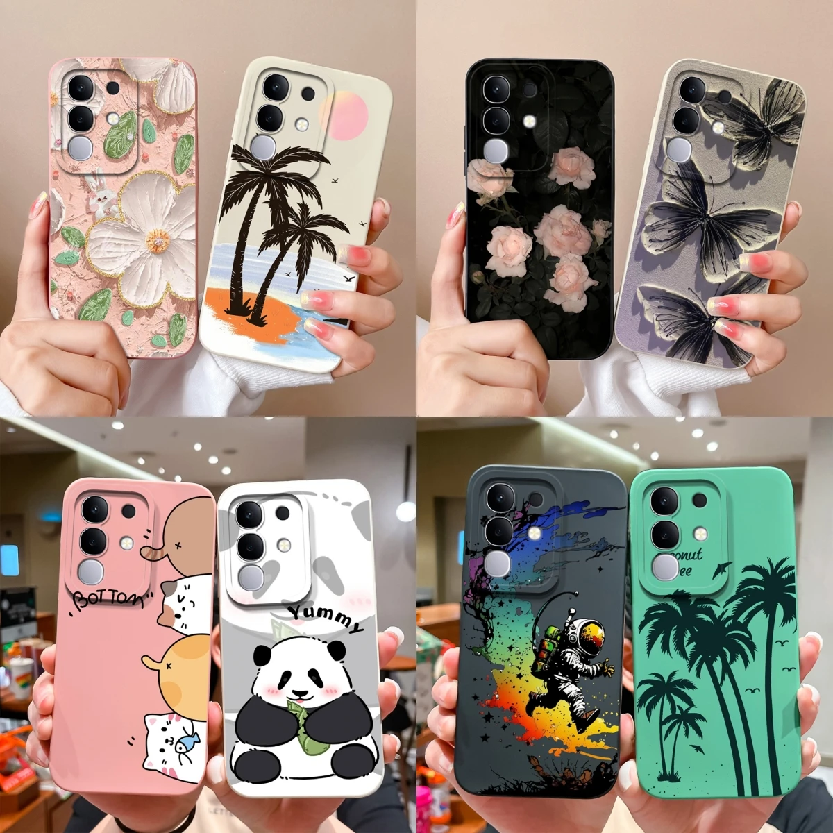 Cute Design Soft Liquid Silicone Shockproof Bumper Phone Case - Full Protection Cover