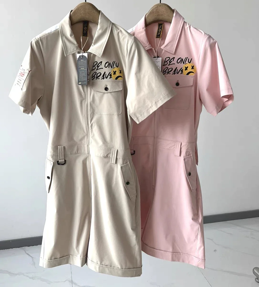 

Korean Women's Golf Casual Jumpsuit with Multifunctional Elastic Quick Drying Fabric
