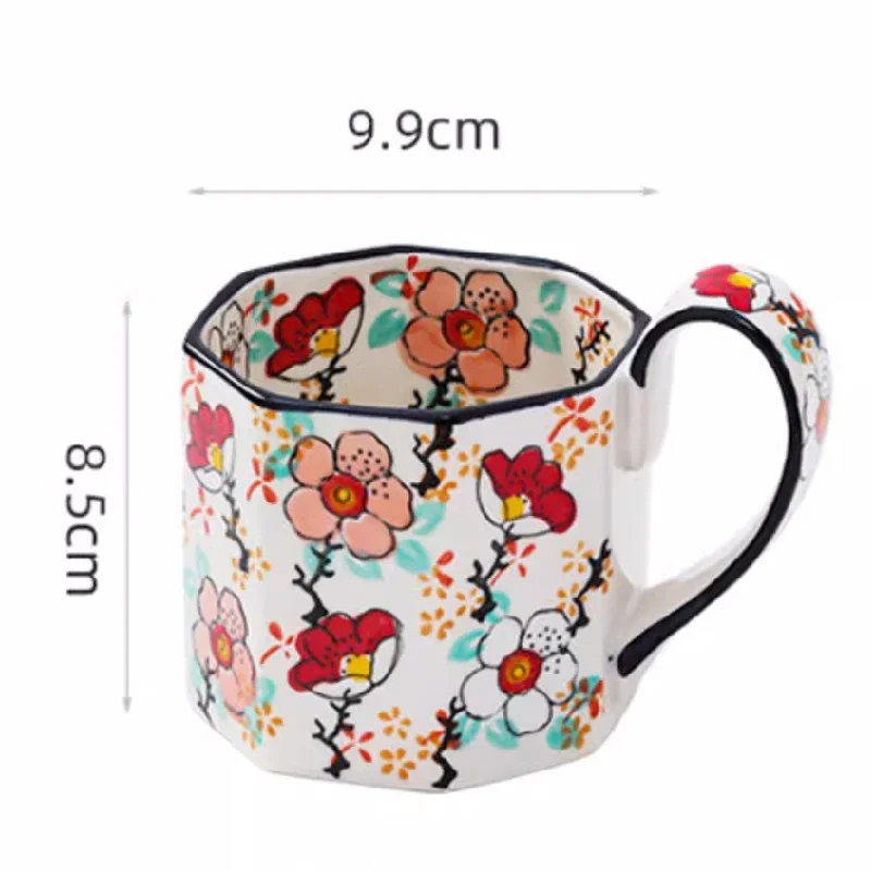 Retro Flower Ceramic Mug 6