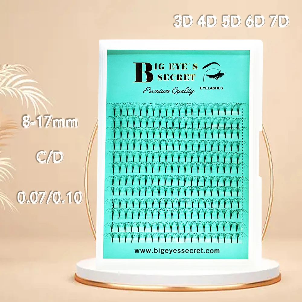

3D-6D Cat Eye Lashes Short Stem Premade Volume Fans Eyelash Extension Makeup Natural False Eyelashes Free Ship