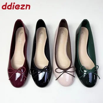 Female Soft Ballet Flats Ladies Dance Shoes New 2025 Fashion Butterfly-Knot Footwear Flats Women Mary Janes Lolita Shoes 1