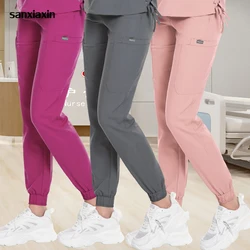 Solid Color Stretch Quick Dry Medical Pants Clinic Work Trousers Comfortable High-quality Scrubs Uniforms Bottoms Cleaning Pants