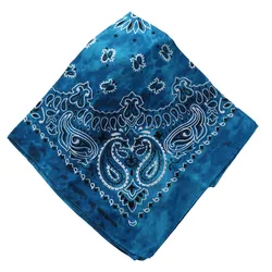 Colorful Tie Dye Cotton Paisley Bandana Headband (Blue)