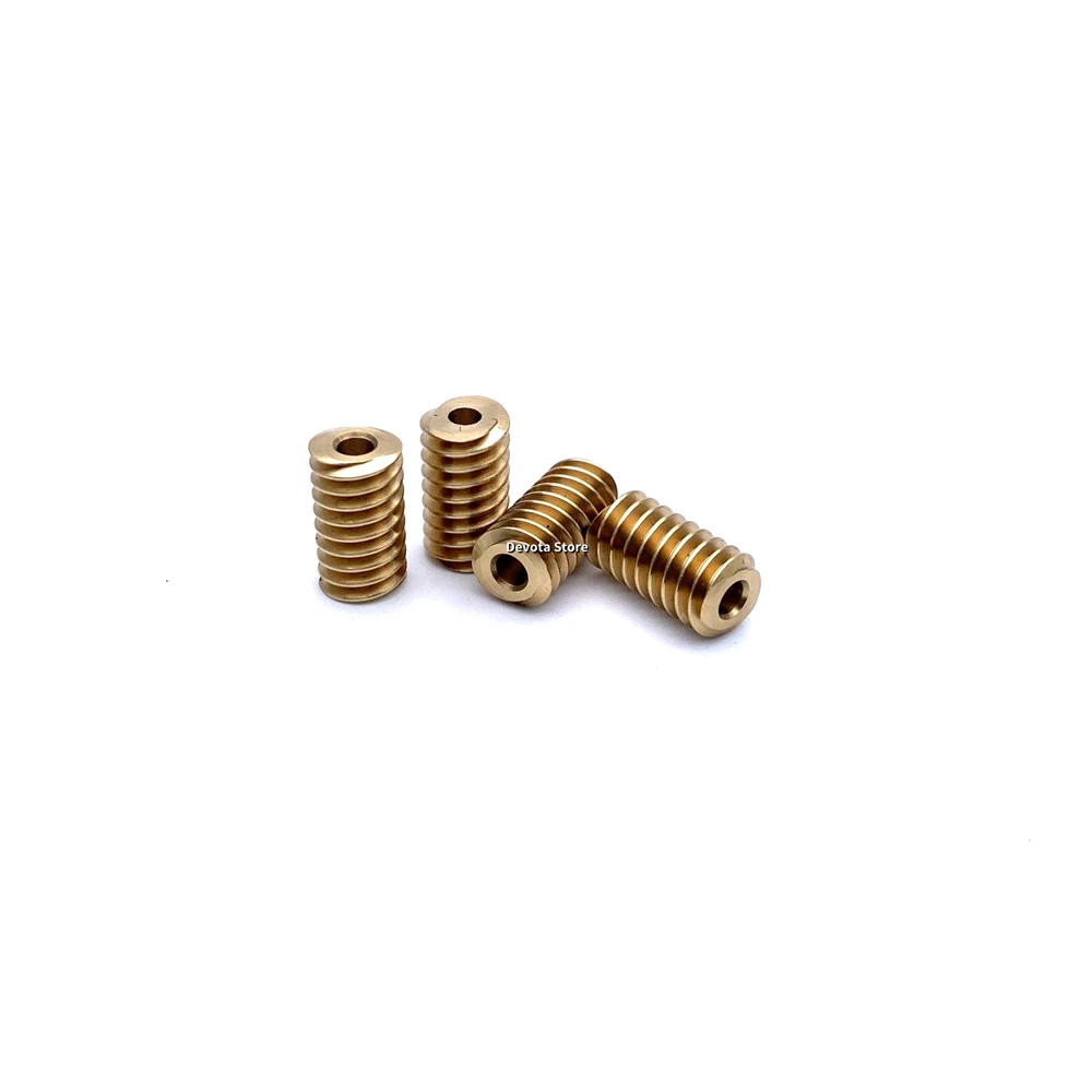 0.5M Motor Reduction Copper Worm 2.97mm 3MM Metal Spiral Gear 14mm Length
