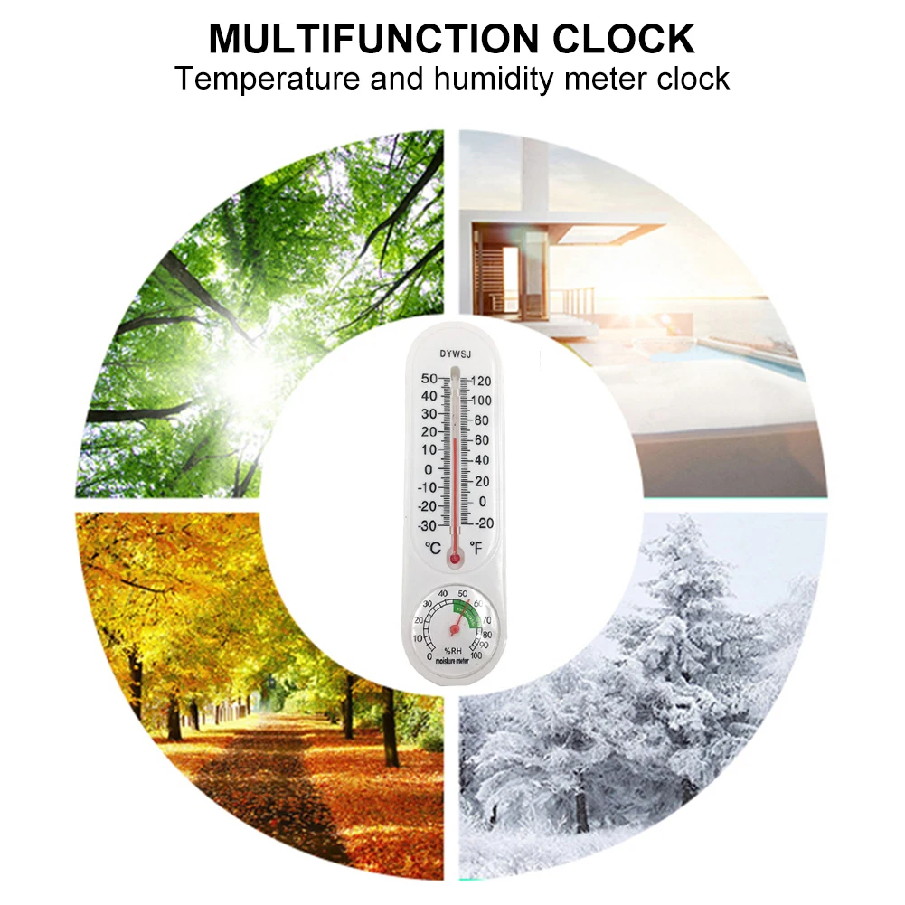 Wall Hanging Thermometer And Hygrometer Indoor Outdoor Garden Office  Temperature Recorder