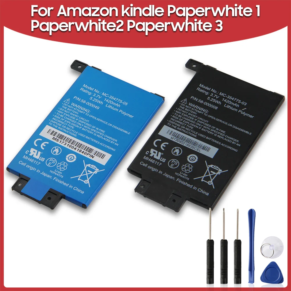 Оригинальный запасной аккумулятор 1420 мАч для Amazon kindle Paperwhite 1 2 3 S2011-003-S батареи |