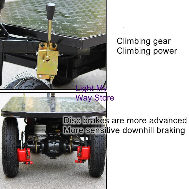 Electric tricycle cement porters pulling cart cart climbing reverse donkey pulling sand flatbed trucks